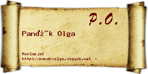 Panák Olga névjegykártya