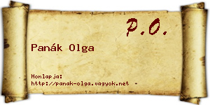 Panák Olga névjegykártya